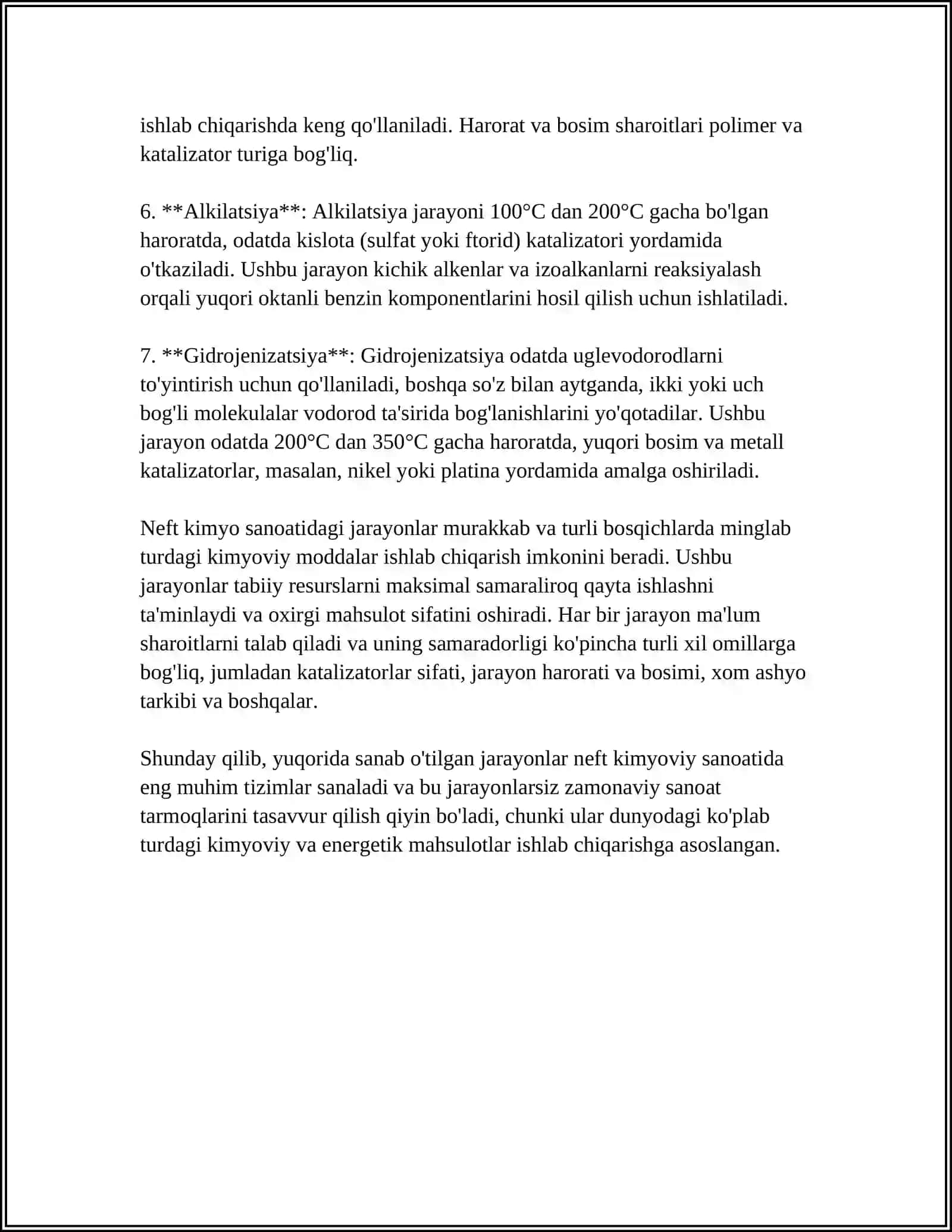 NEFT KIMYOVIY SINTEZINING TEXNOLOGIK VA EKOLOGIK MUAMMOLARI 4