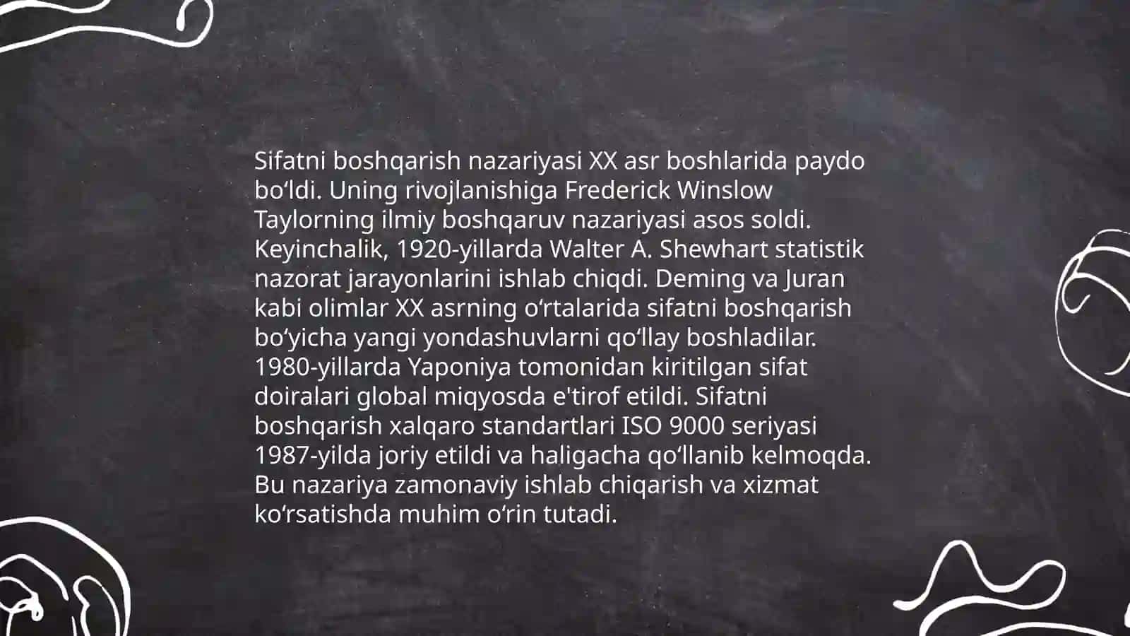 Sifatni boshqarish nazariyasining rivojlanish bosqichlari 4