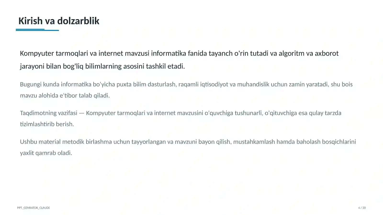 Kompyuter tarmoqlari va internet (9-sinf) 4