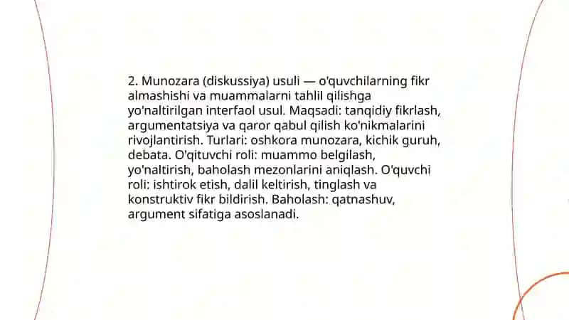 Ma'ruza usuli 4
