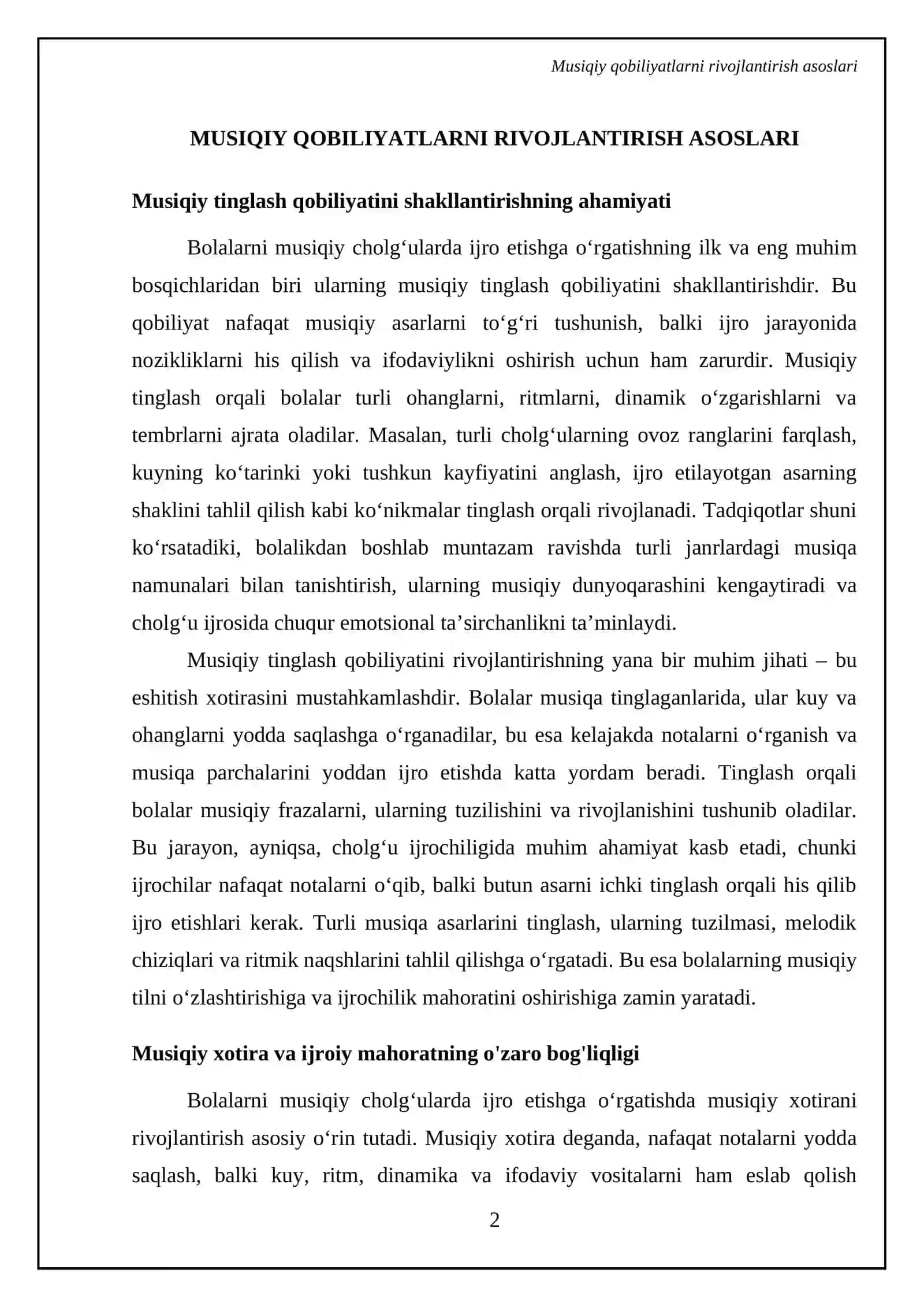 Bolalarni musiqiy cholg‘ularda ijroga o‘rgatish 4