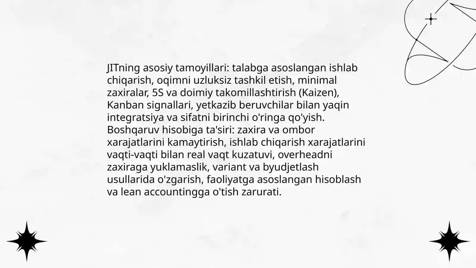 Just in Time tizimining mohiyati 4