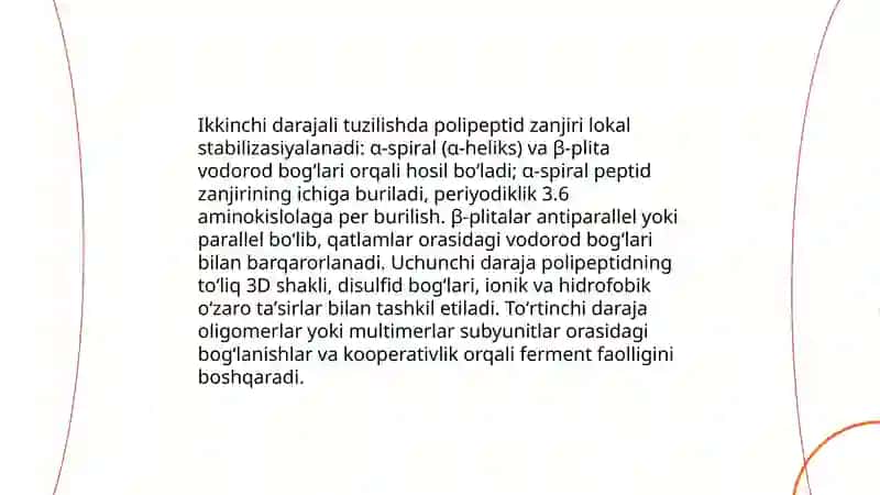 Fermentlarning tuzilishi,tasnifi va ta'siri mexanizimlari 4