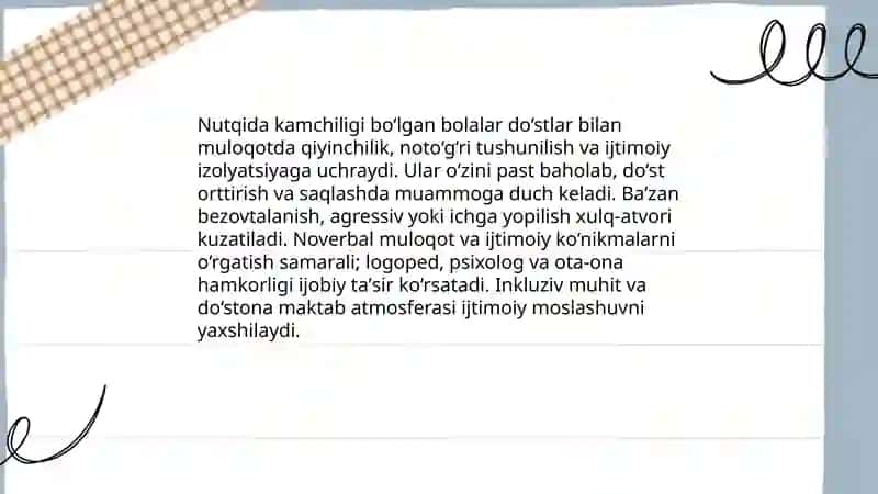 Nutqida Kamchiligi Bo'lgan Bolaning Psixologik Xususiyatlari 4