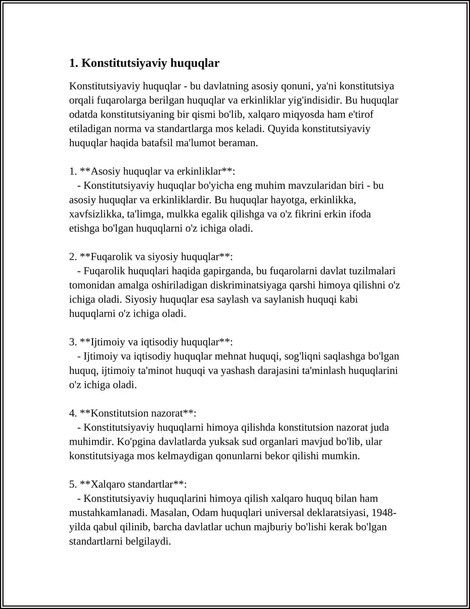 O‘ZBEKISTON RESPUBLIKASIDA INSON VA FUQAROLARNING ASOSIY HUQUQLARI 4