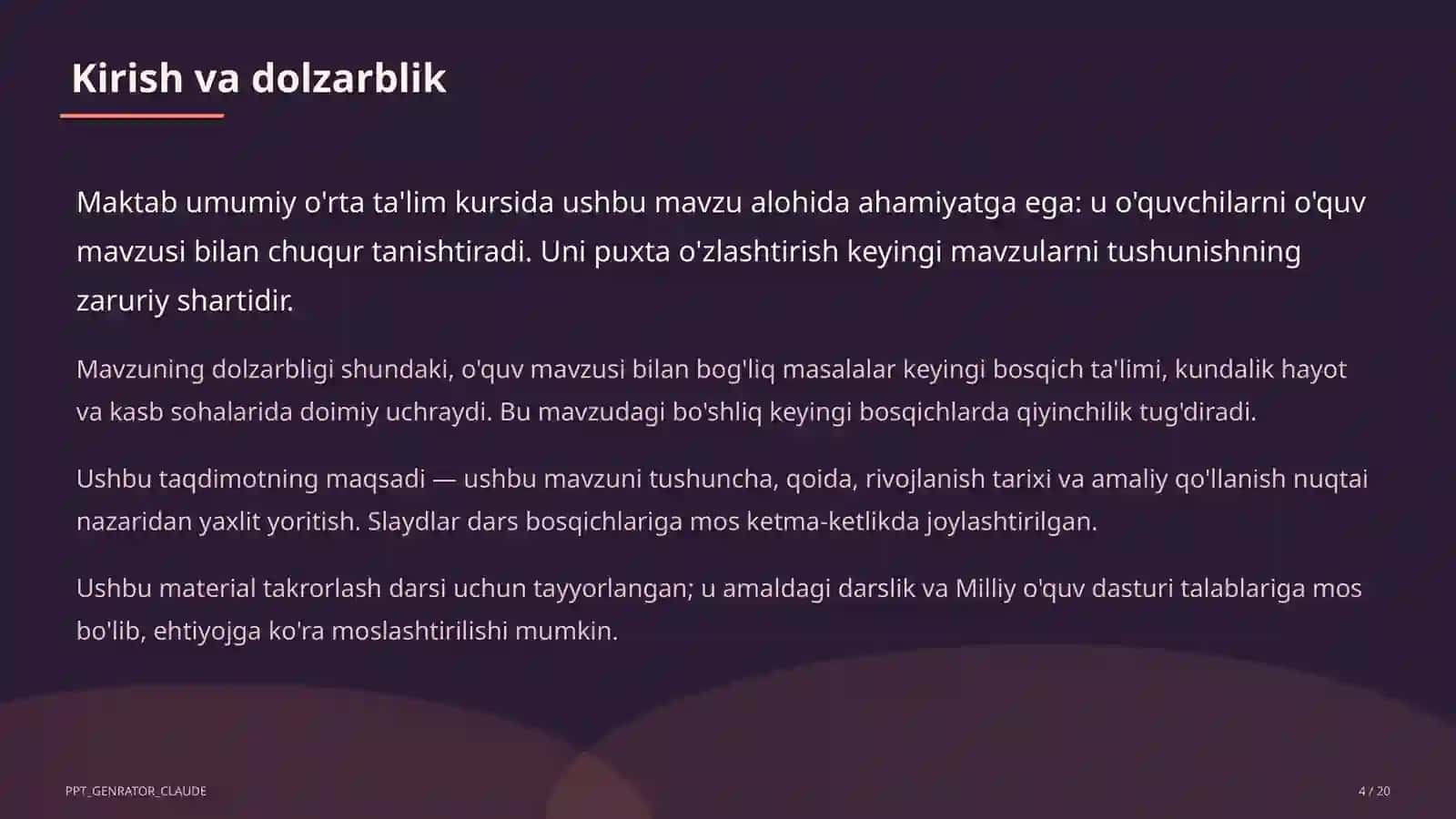 Dolzarb mavzular — maktab va o'qituvchilar 4