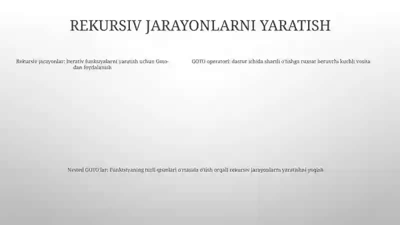 Goto Operatori Yordamida Takrorlanuvchi Jarayonlar Hosil Qilish 4