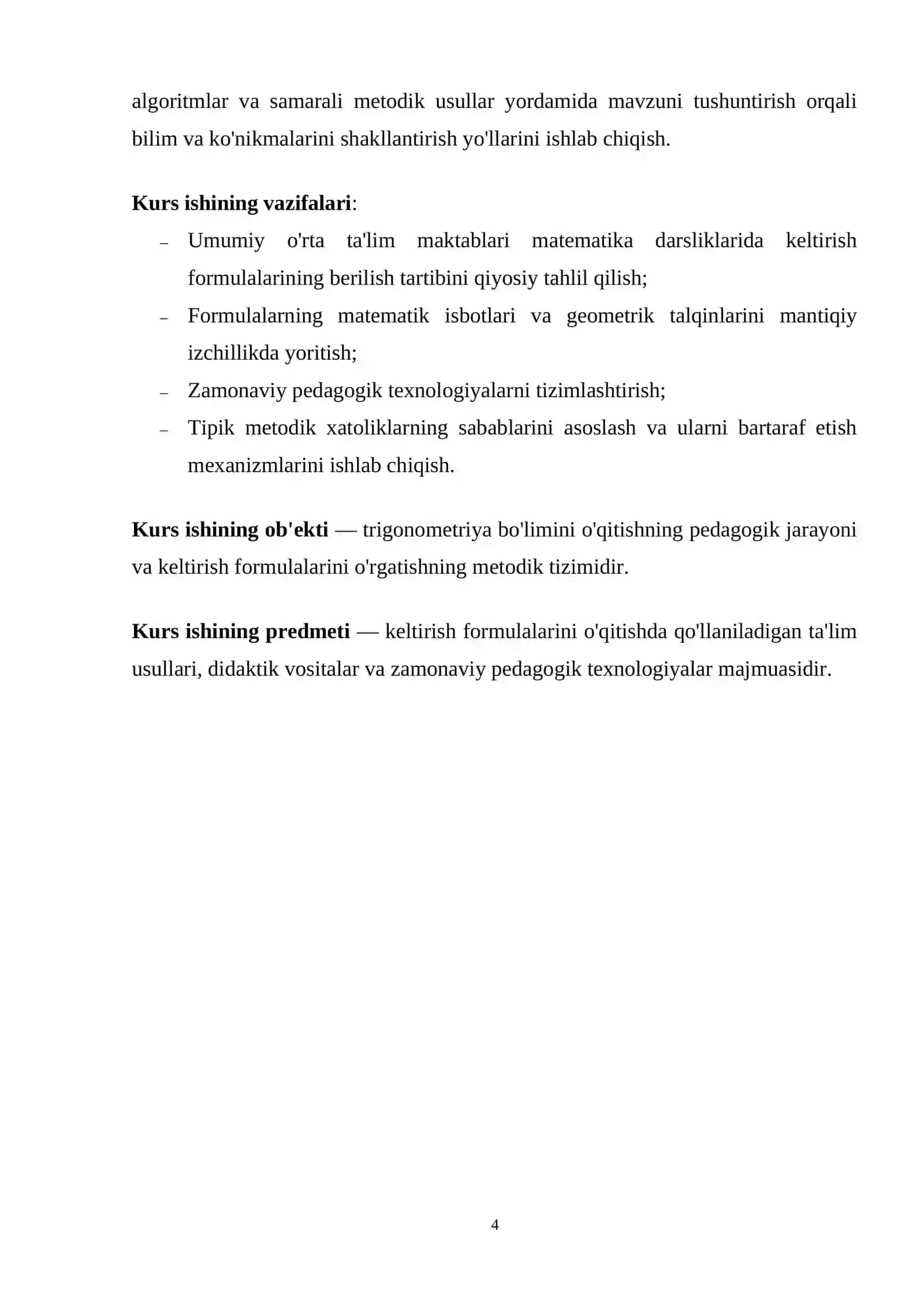 Keltirish formulalari mavzusida kurs ishi 4