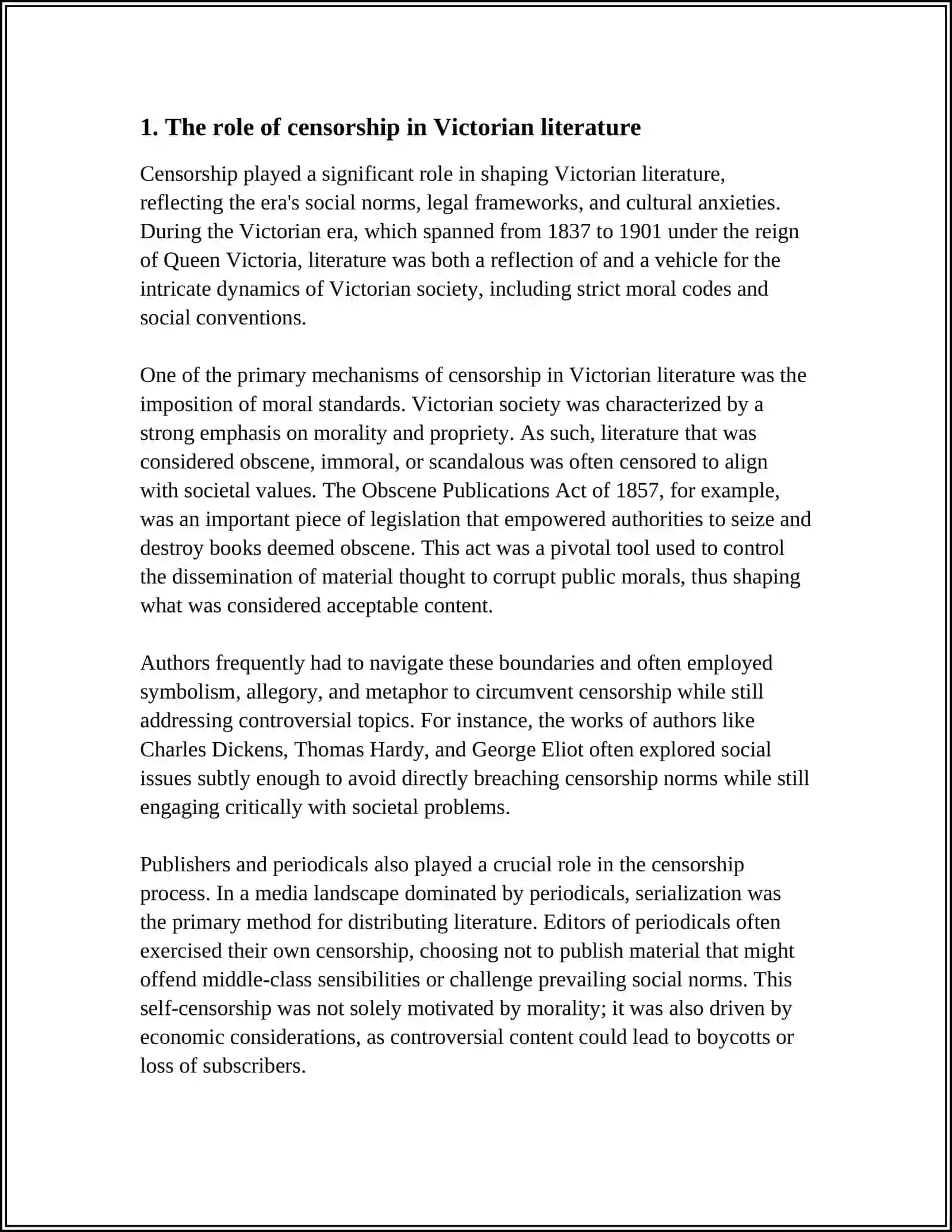 Theme: CENSORSHIP,FREE SPEECH,AND SOCIAL RESPONSIBILITY IN 19TH-CENTURY ENGLISH NOVELS 4