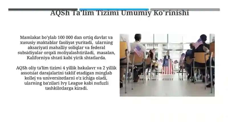Amerika Qôshma Shtatlari ta'lim tizimi(AQSH) 4
