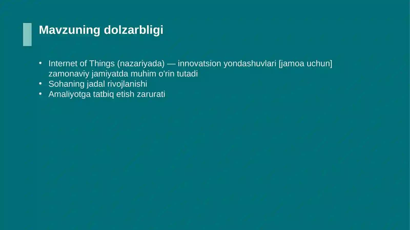 Internet of Things (nazariyada) — innovatsion yondashuvlari [jamoa uchun] 4