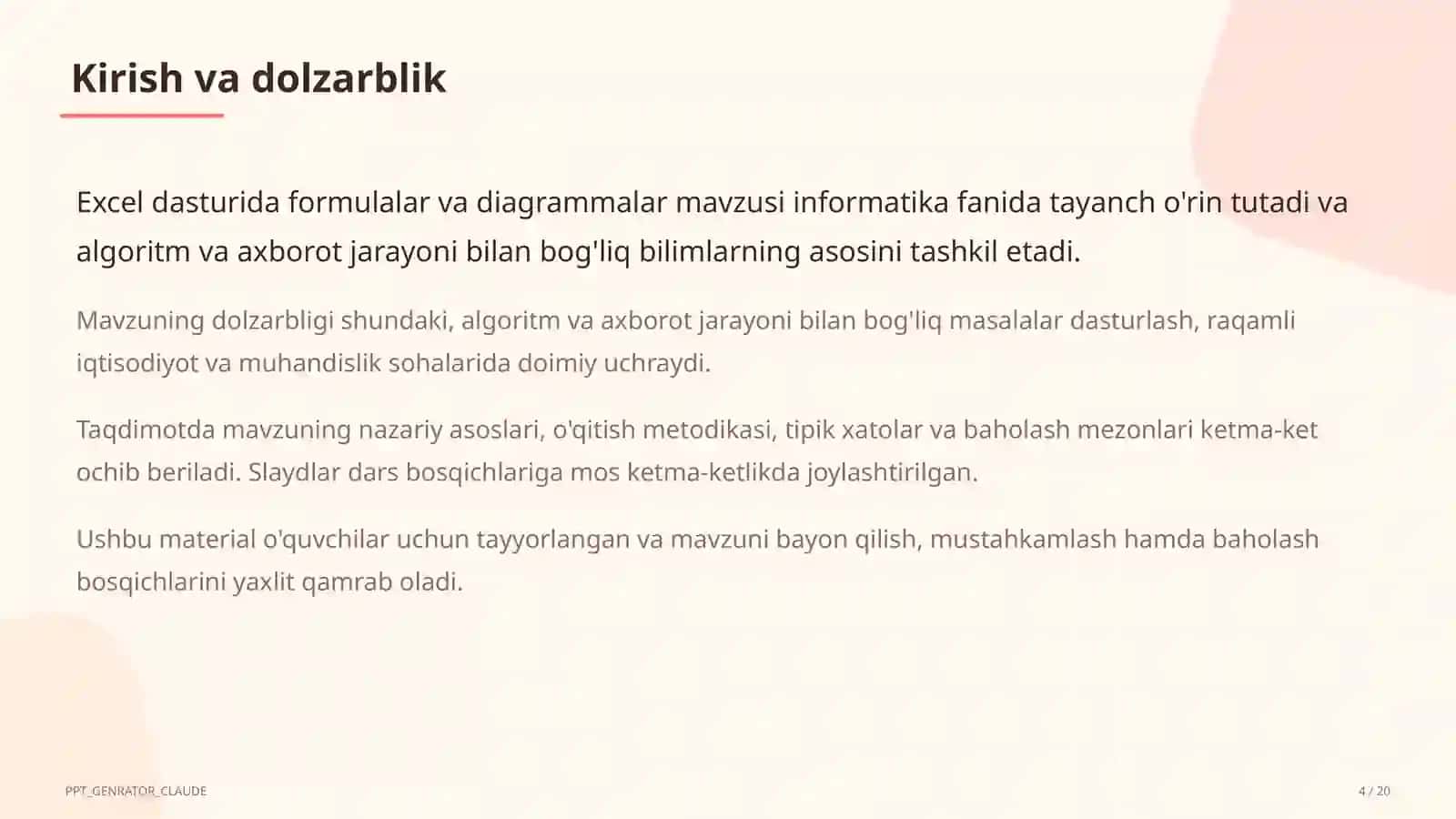 Excel dasturida formulalar va diagrammalar (7-sinf) 4