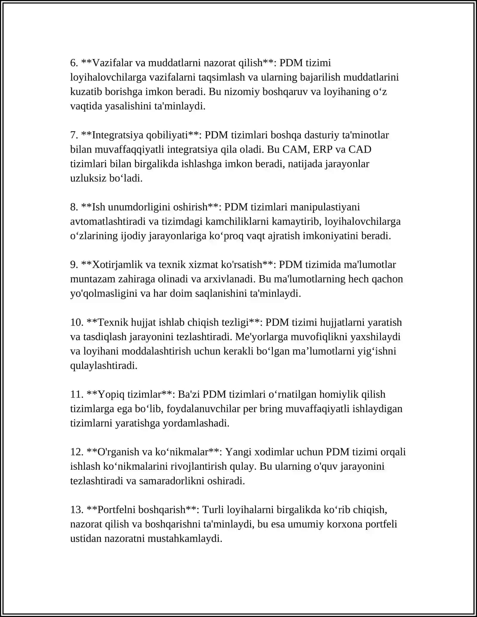 LOYIHALOVCHINING AVTOMATLASHTIRILGAN ISH JOYI (PDM TIZIMI BILAN) 4