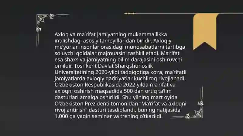 Davoniy va axloqiy me'yorlar 4