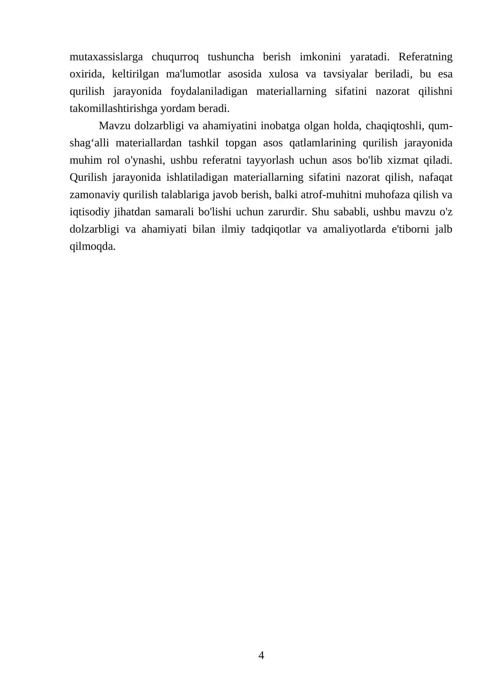 Chaqiqtoshli, qum-shag‘alli materiallardan tashkil topgan asos qatlamlarini qurishda ishlar sifatini nazorat qilish 4