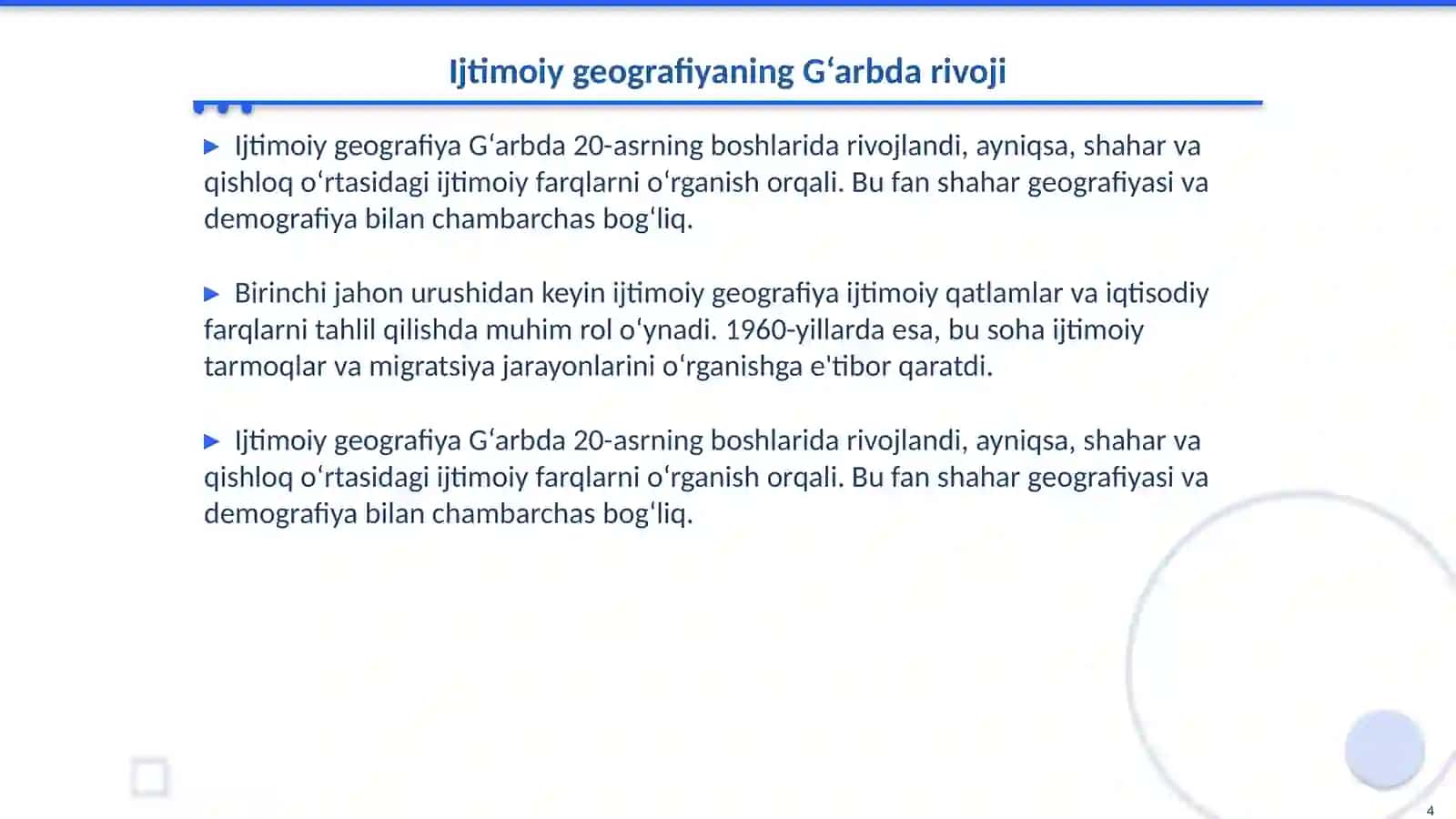 Gʻarb mamlakatlarida iqtisodiy va ijtimoiy geografiya rivojlantirishi 4