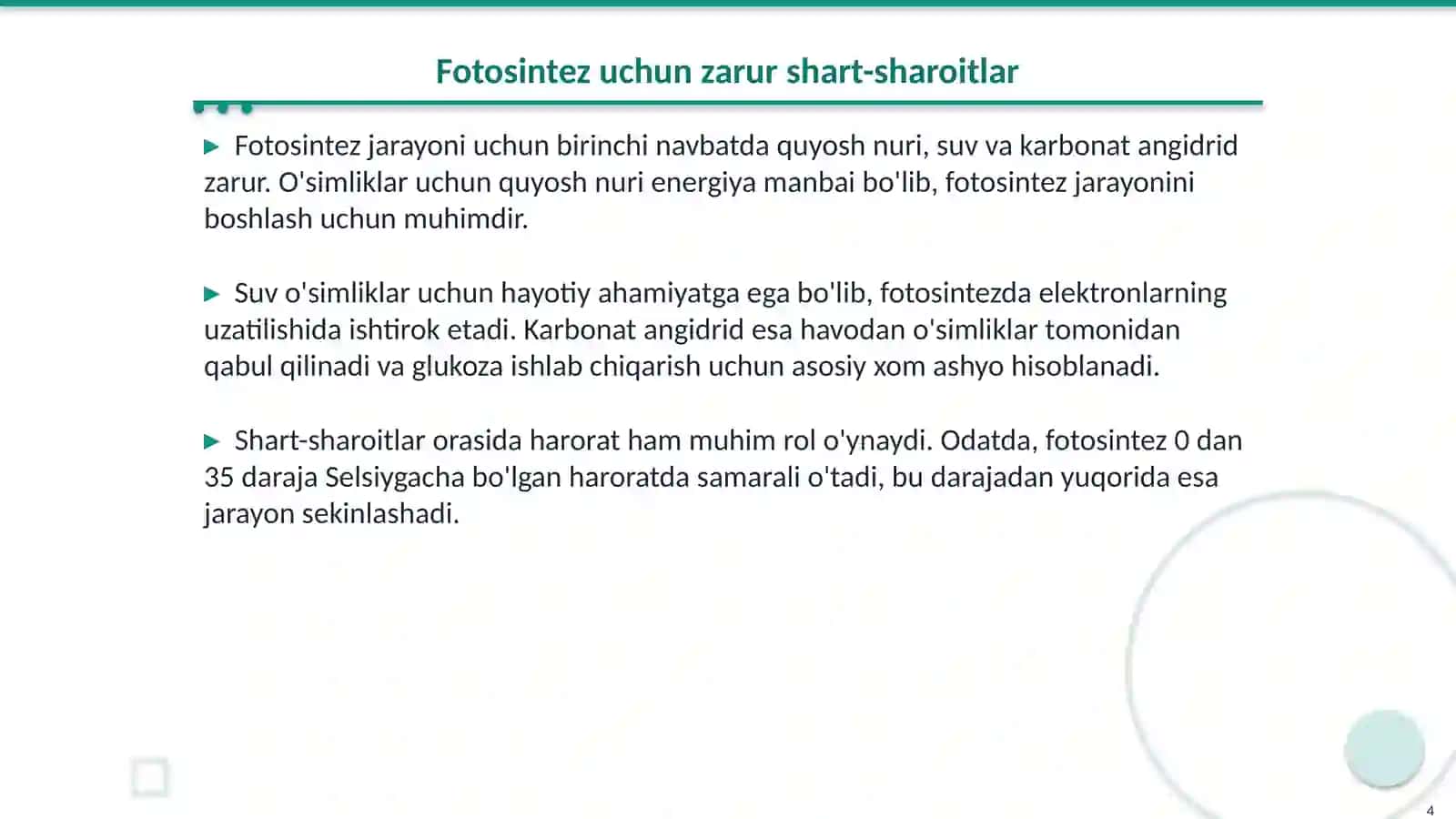 Fotosintez va mahsuldorlik 4
