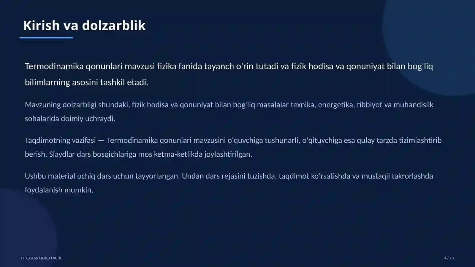 Termodinamika qonunlari (10-sinf) 4
