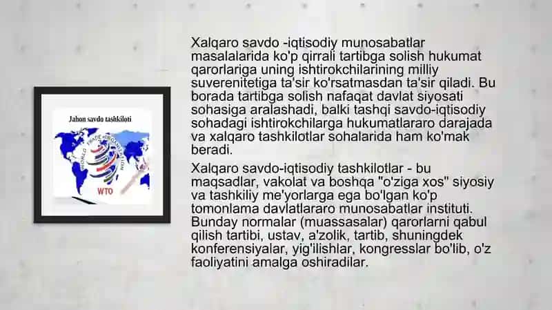 Jahon savdo tashkilotining jahon savdosidagi tutgan o`rni, maqsad va vazifalari 4