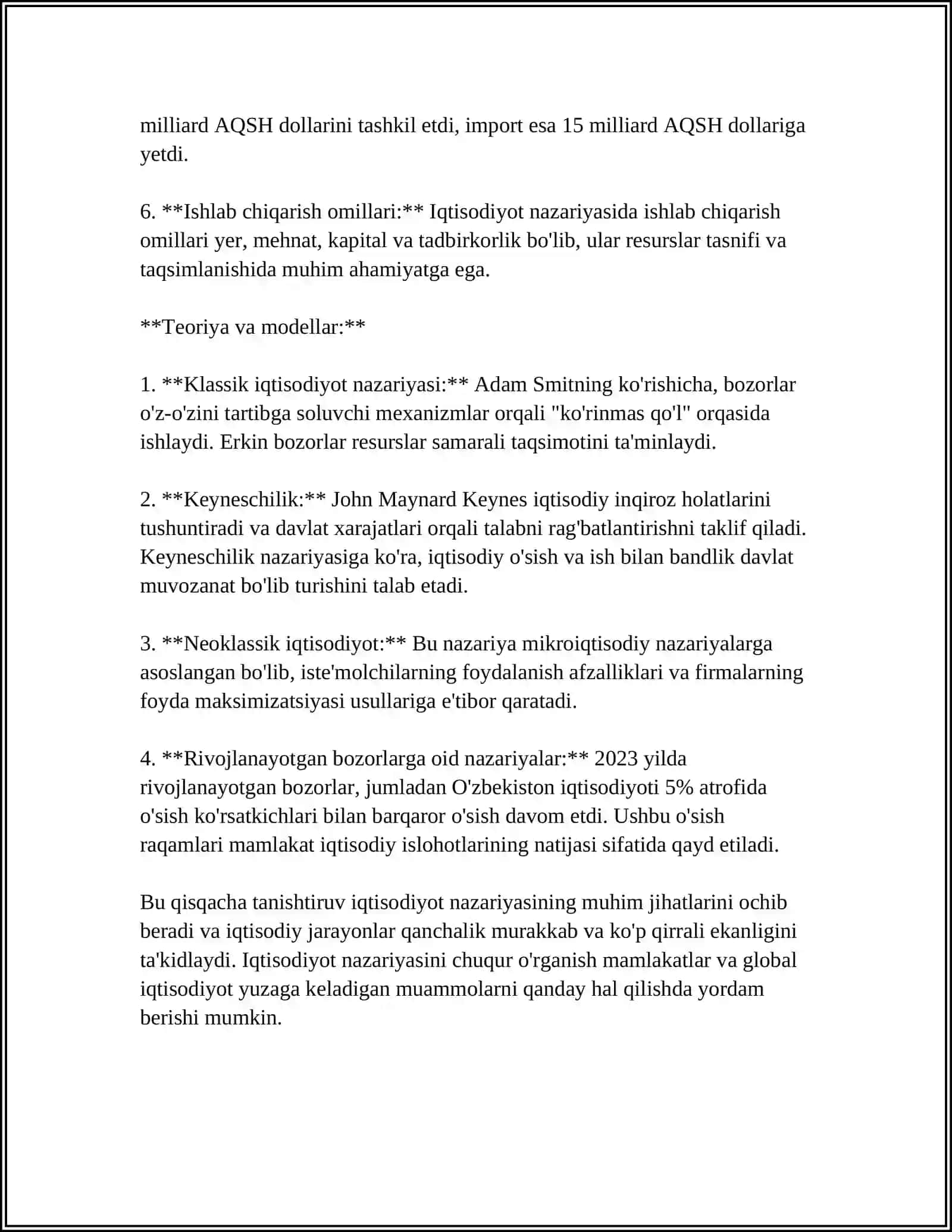 URGANCH RANCH TEXNOLOGIYA UNIVERSITETI IQTISODIYOT KAFEDRASI 4