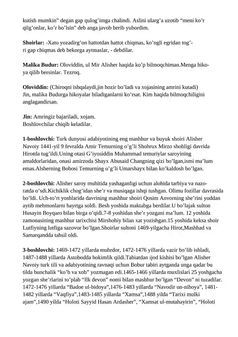 ALISHER NAVOIY- SO`Z MULKINING SULTONI - TADBIRI 4