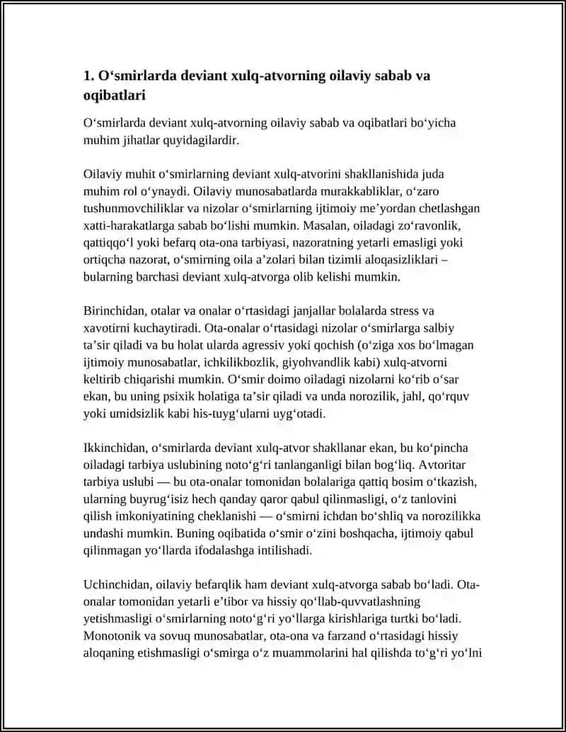 OʻSMIRLARNING DIVEANT XULQ ATVORI SABAB VA OQIBATLARI 4