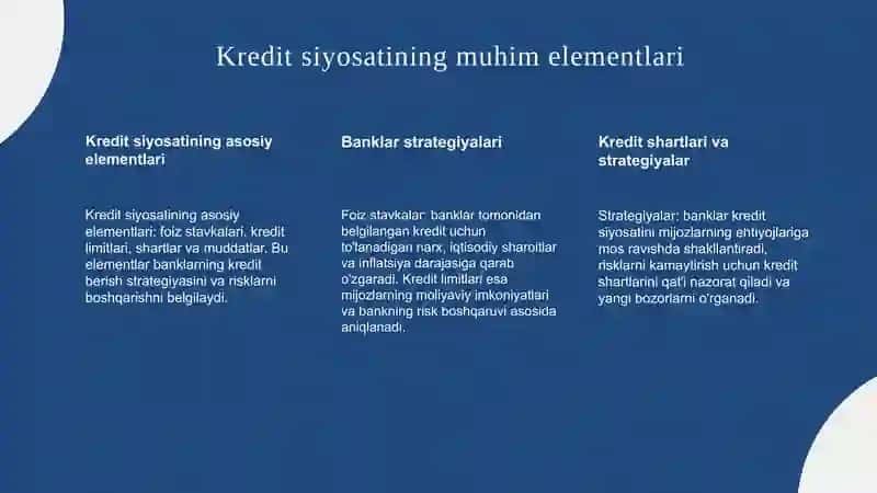 Bank tizimining pul kredit siyosati 4