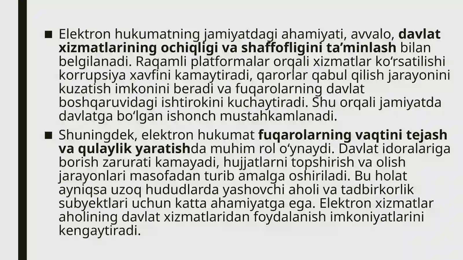 Elektron hukumat loyihalarini boshqarish va rivojlanish istiqbollari 4