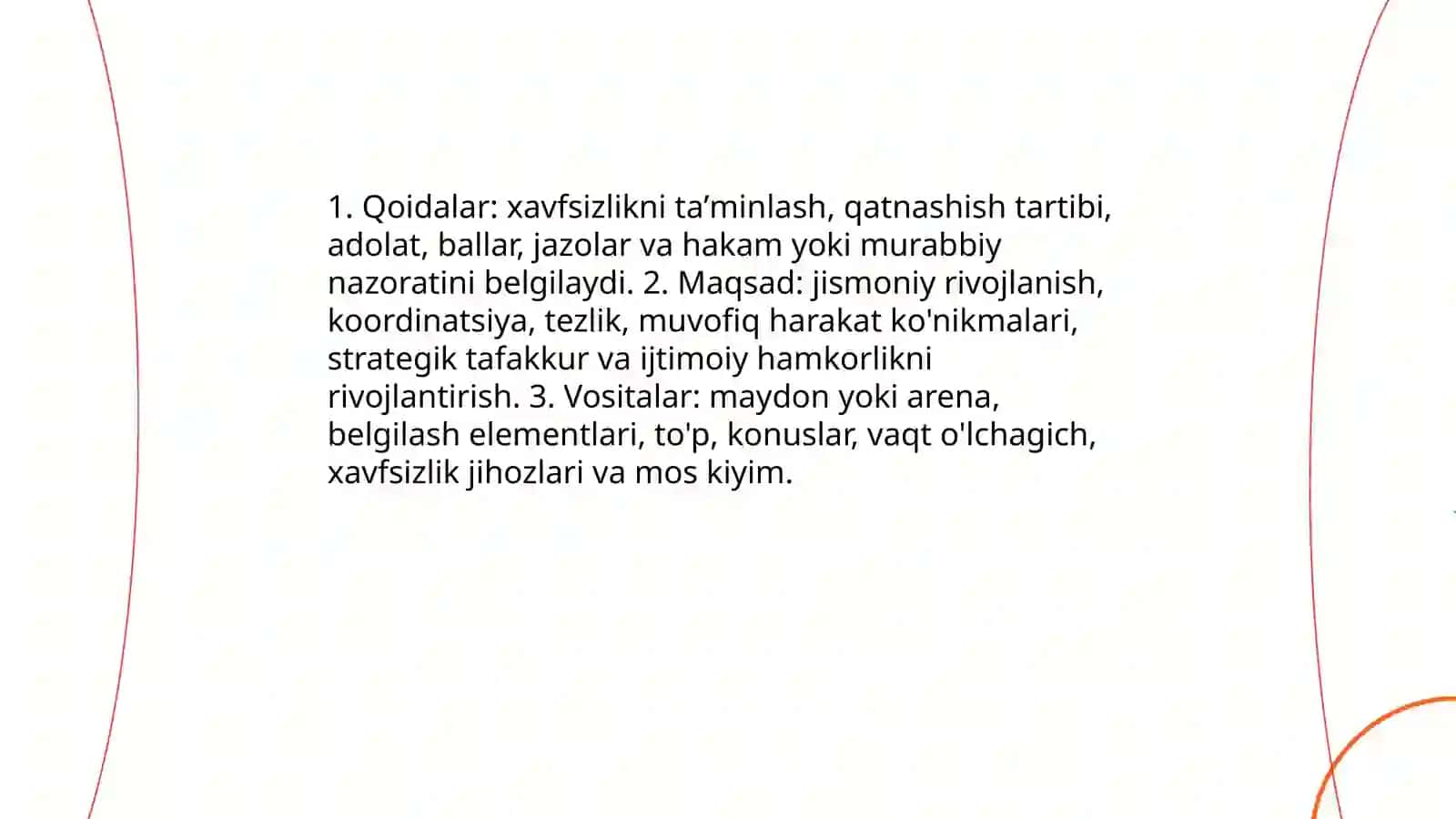 Harakatli oyinlar tarkibi va turkumladi 4