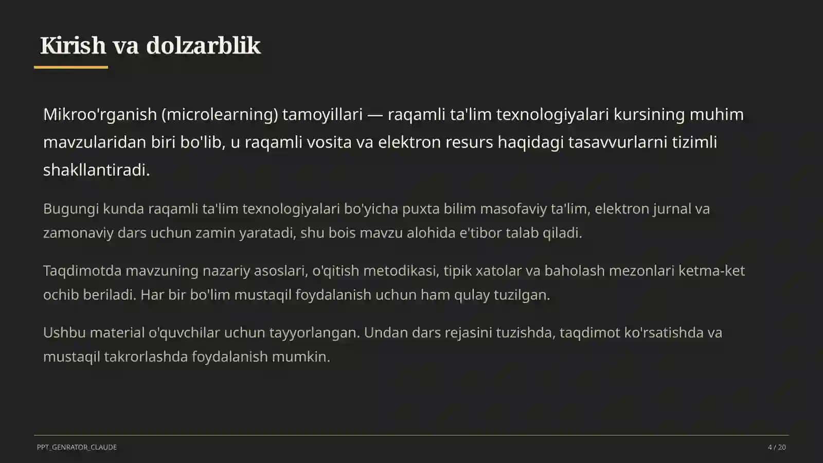 Mikroo'rganish (microlearning) tamoyillari 4