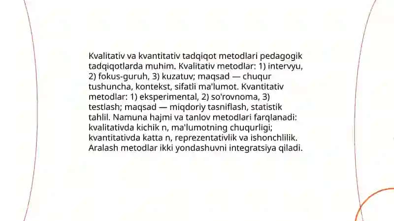 Pedagogika fanining ilmiy-tadqiqot metodlari 4