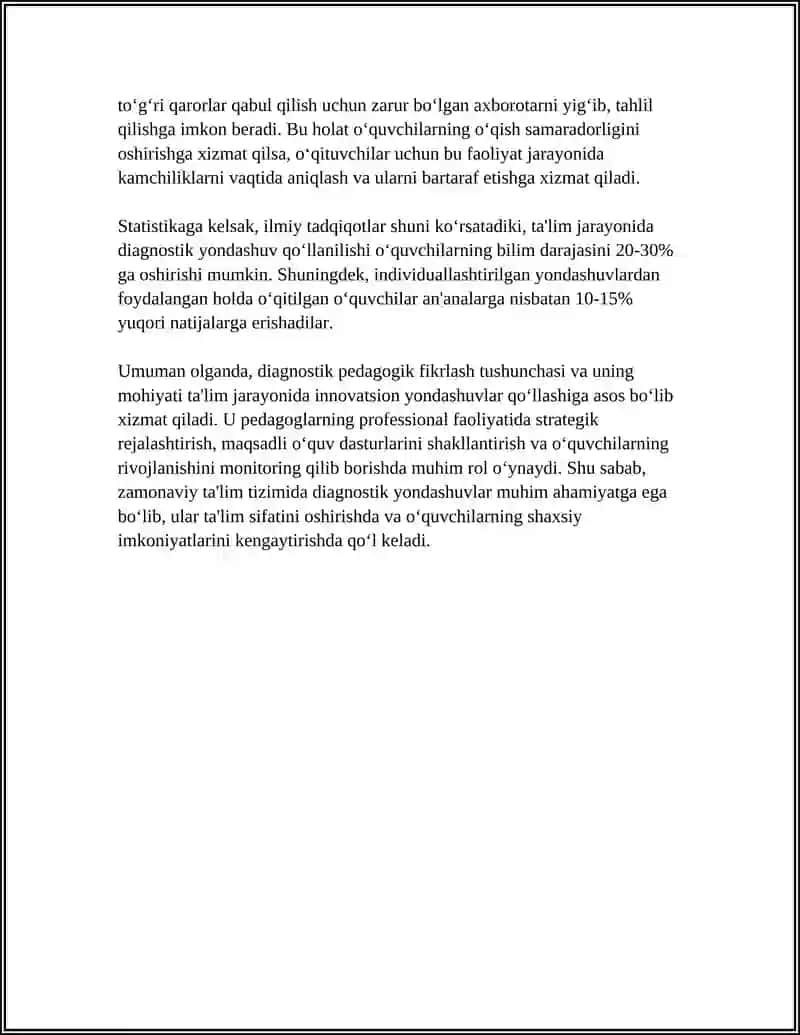 DIAGNOSTIK PEDAGOGIK FIKRLASH 4