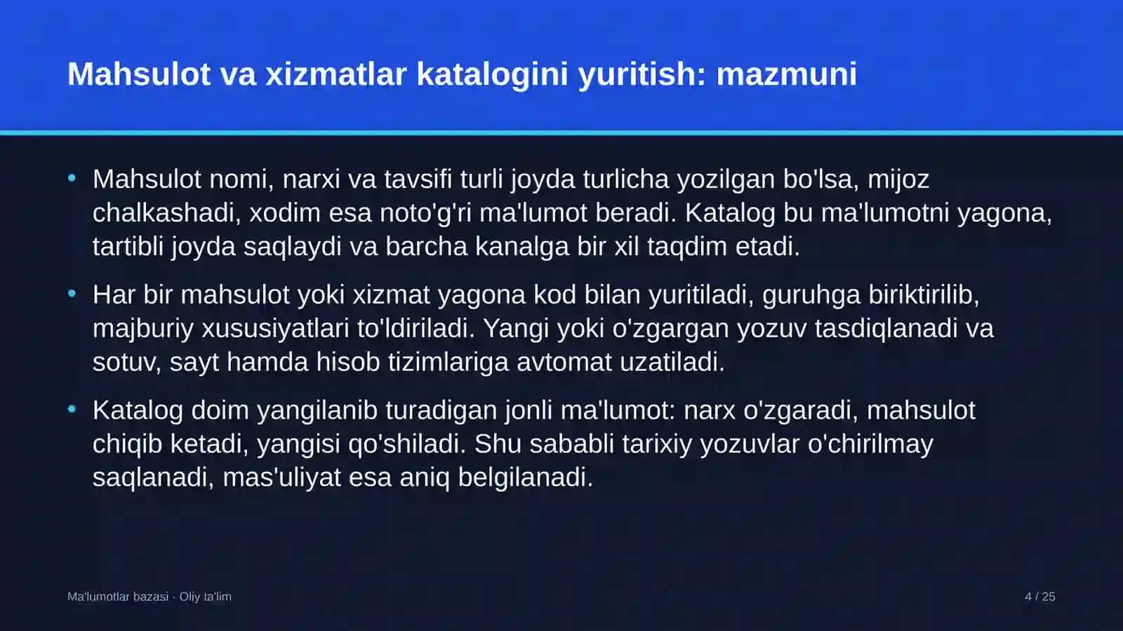 xususiy banklarda mahsulot va xizmatlar katalogini yuritish 1524 4