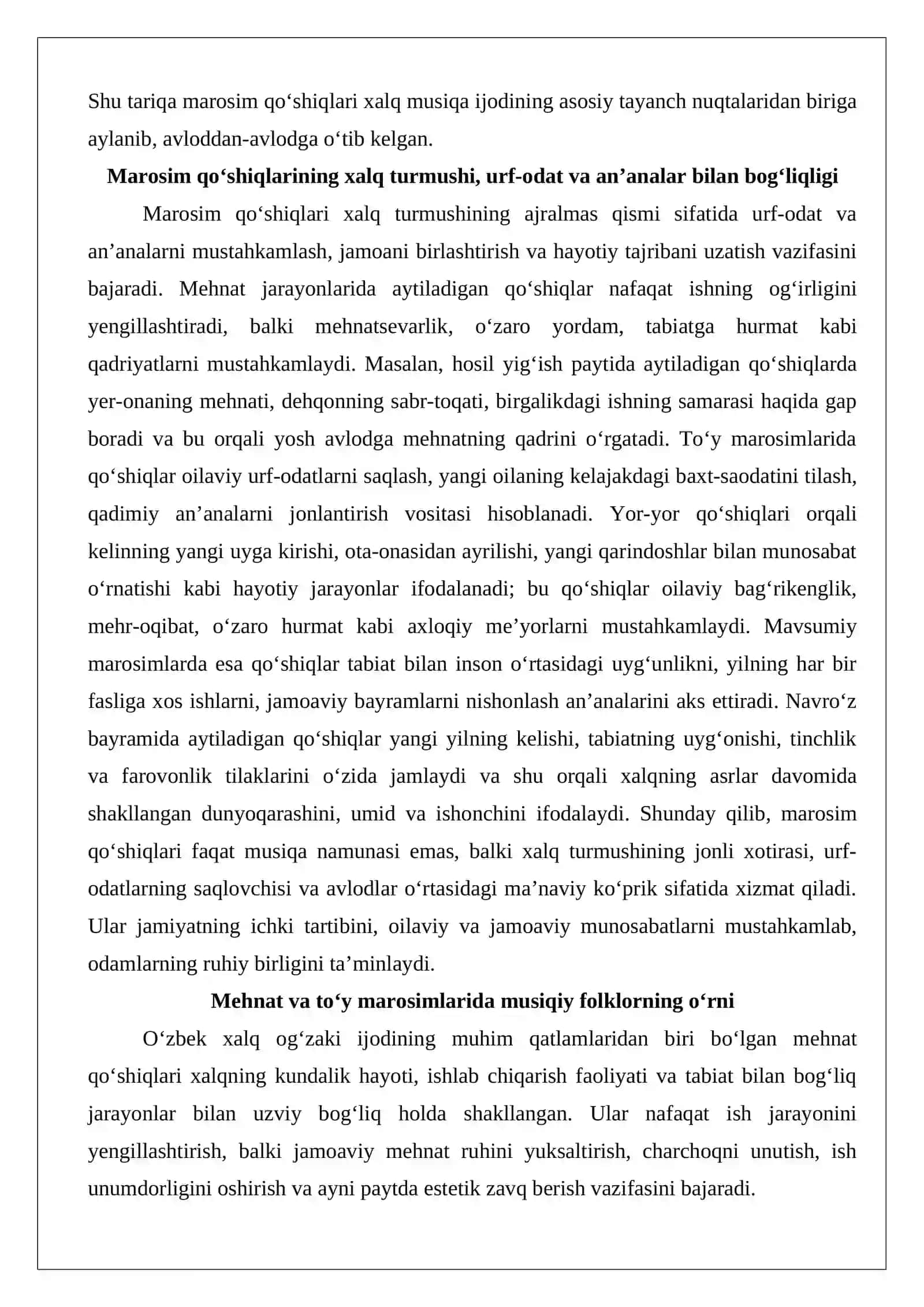 Marosim qo‘shiqlari: mehnat, to‘y va mavsumiy marosimlarda musiqaning o‘rni 4