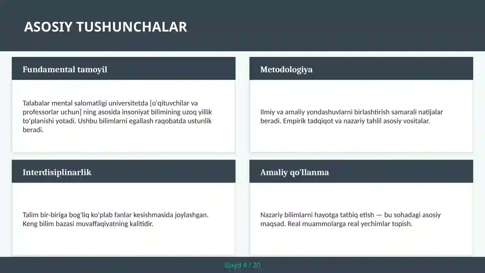 Talabalar mental salomatligi universitetda [o'qituvchilar va professorlar uchun] 4