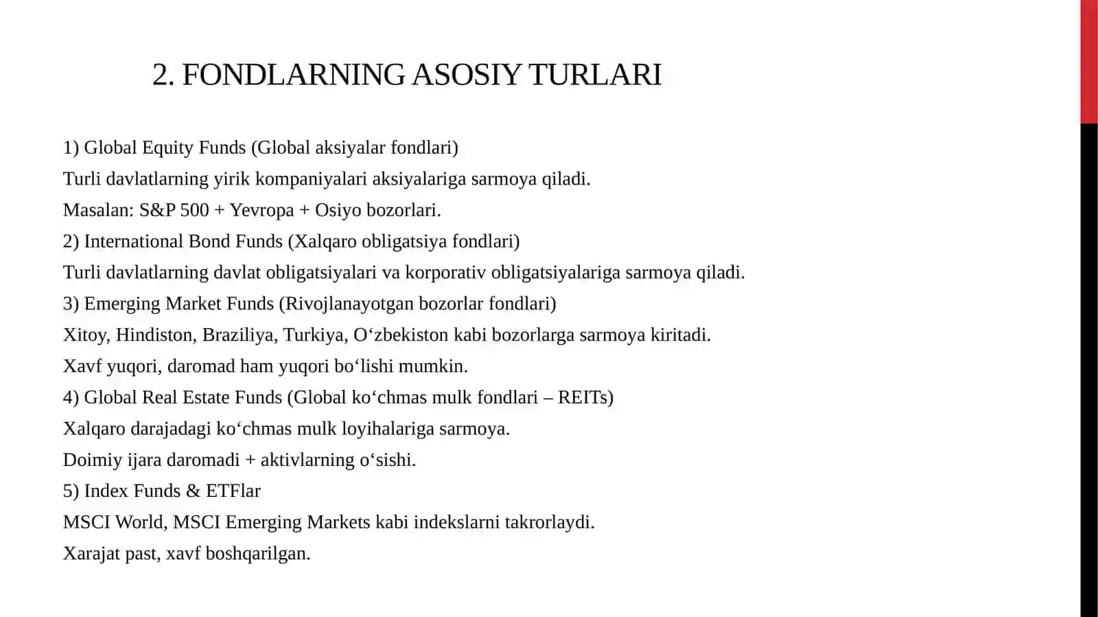 XALQARO INVESTITSIYA FONDLARI VA ULARNING FAOLIYATLARI 4