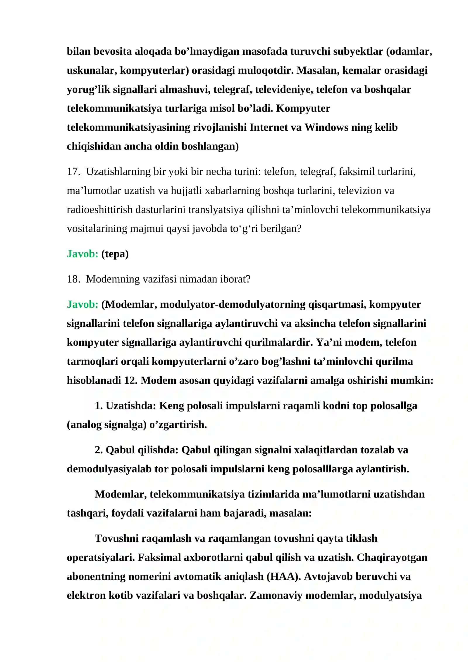 TEST.ARGOS.UZ PLATFORMASIDAGI SAVOLLAR 4