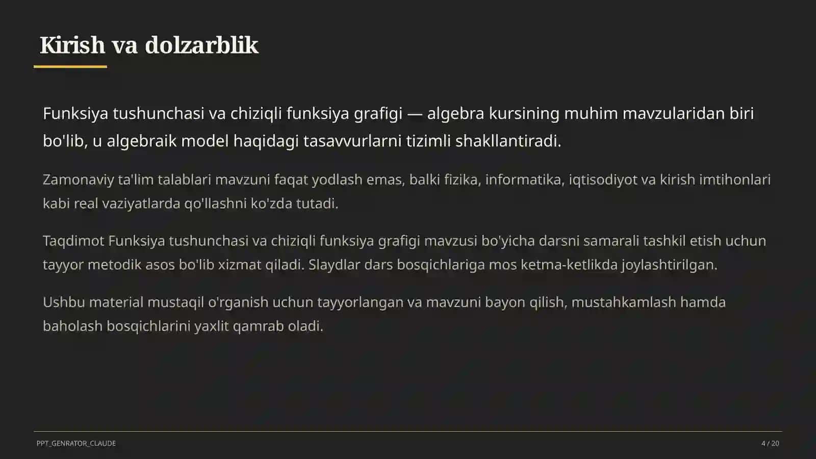 Funksiya tushunchasi va chiziqli funksiya grafigi (7-sinf) 4