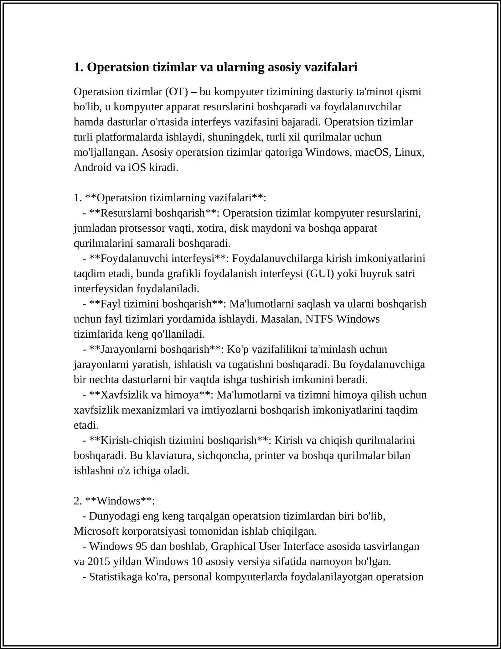 OPERATSION BUYUM TIZIMI BILAN OPERATSION KOMPLEKS TIZIMINI FARQLASH 4