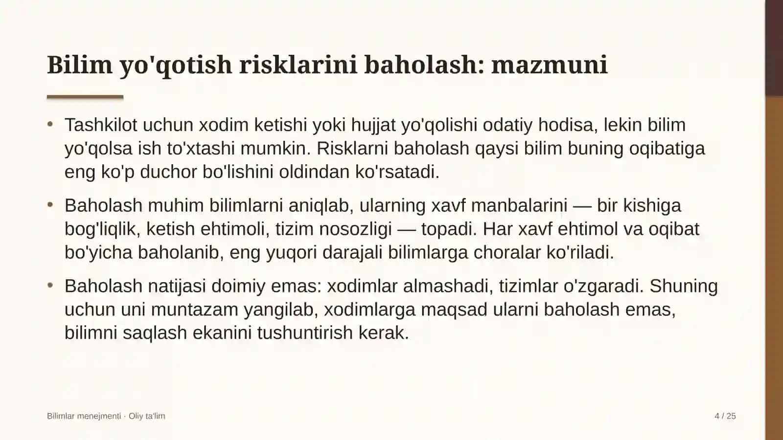 G'allachilikda bilim yo'qotish risklarini baholash 4