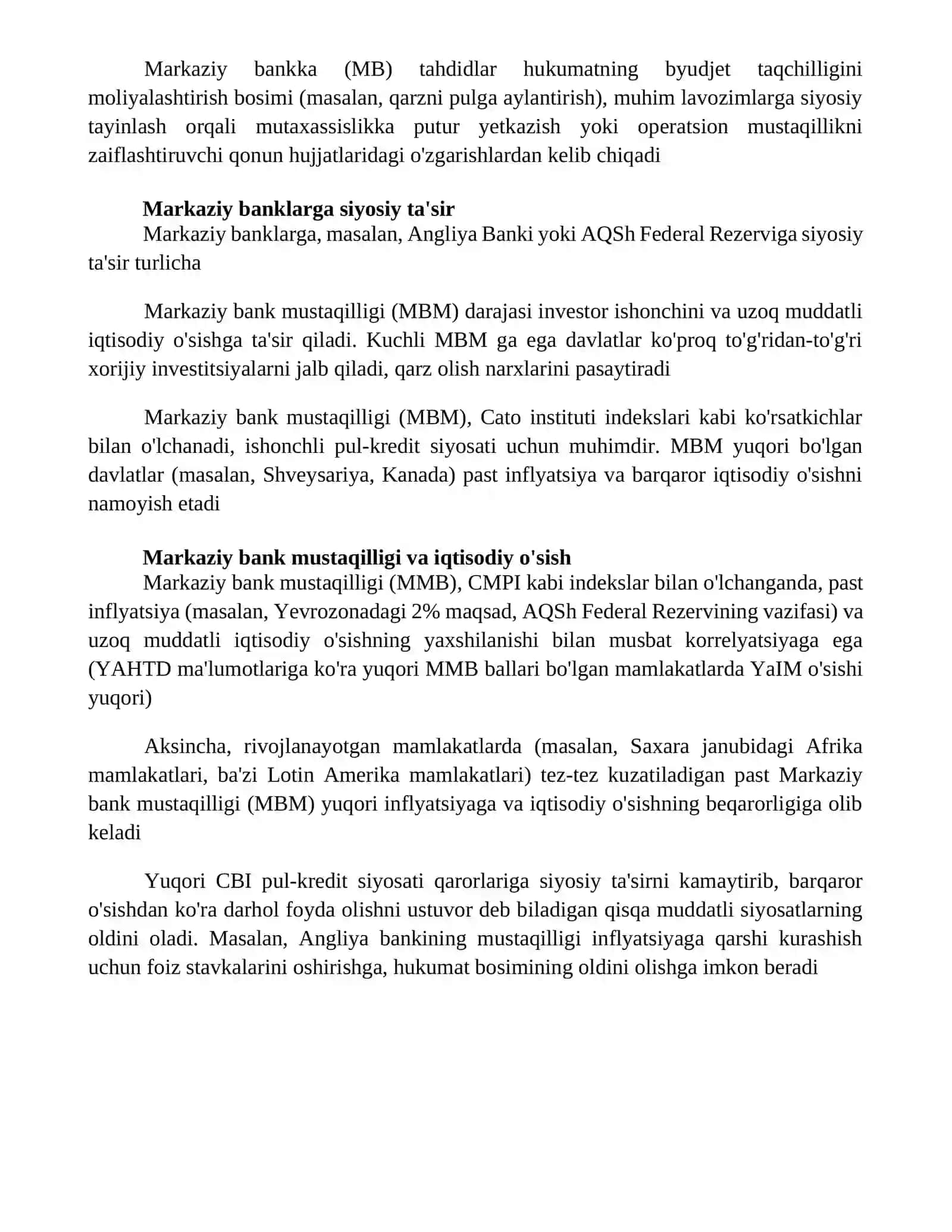Markaziy bankning mustaqilligi 4