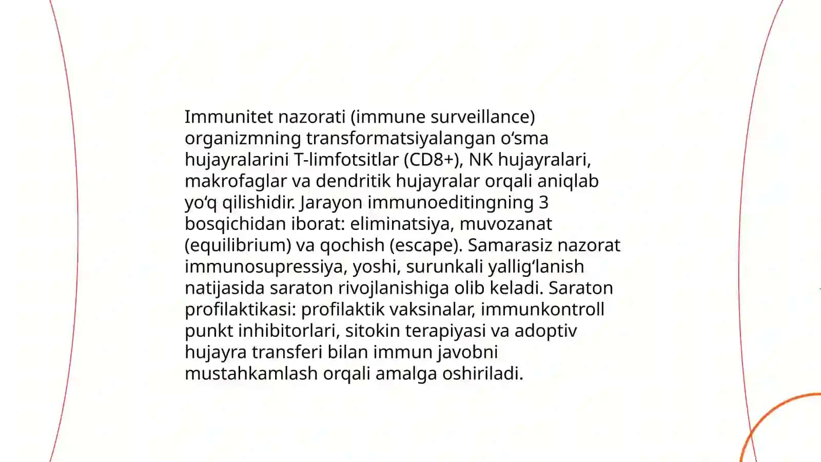 Immunopatologiya, uning o'sma hujayralari kelib chiqishidagi ahamiyati 4