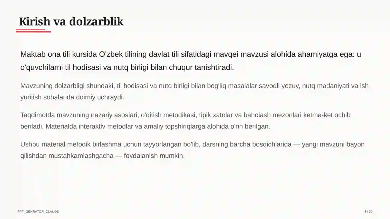 O'zbek tilining davlat tili sifatidagi mavqei (11-sinf) 4