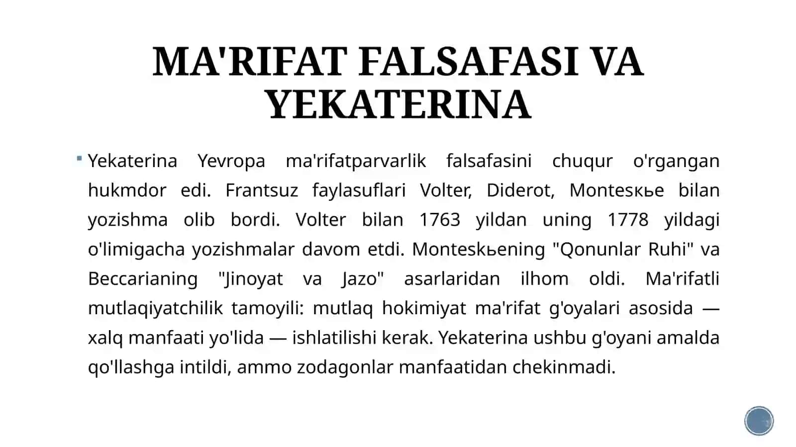 YEKATERINA II NING MA'RIFATLI BOSHQARUVI 4