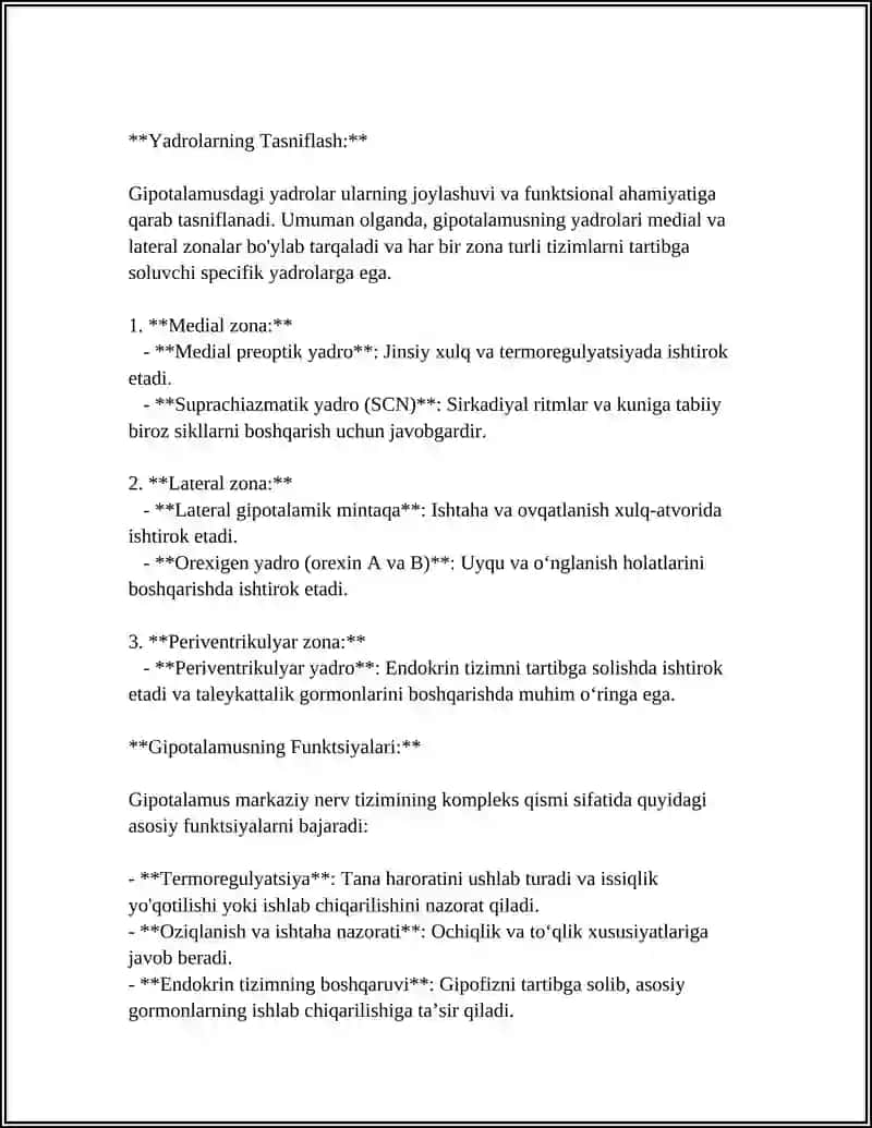 GIPOTALAMUS YADROLARI VA ULARNING KLINIK AHAMIYATI 4