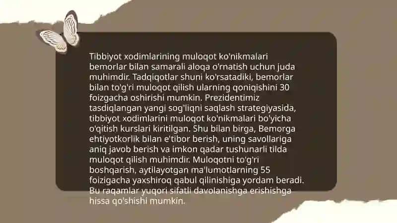 Tibbiyot xodimlari faoliyatida muloqot va muomala.Yetakchilik va rahbarlik 4