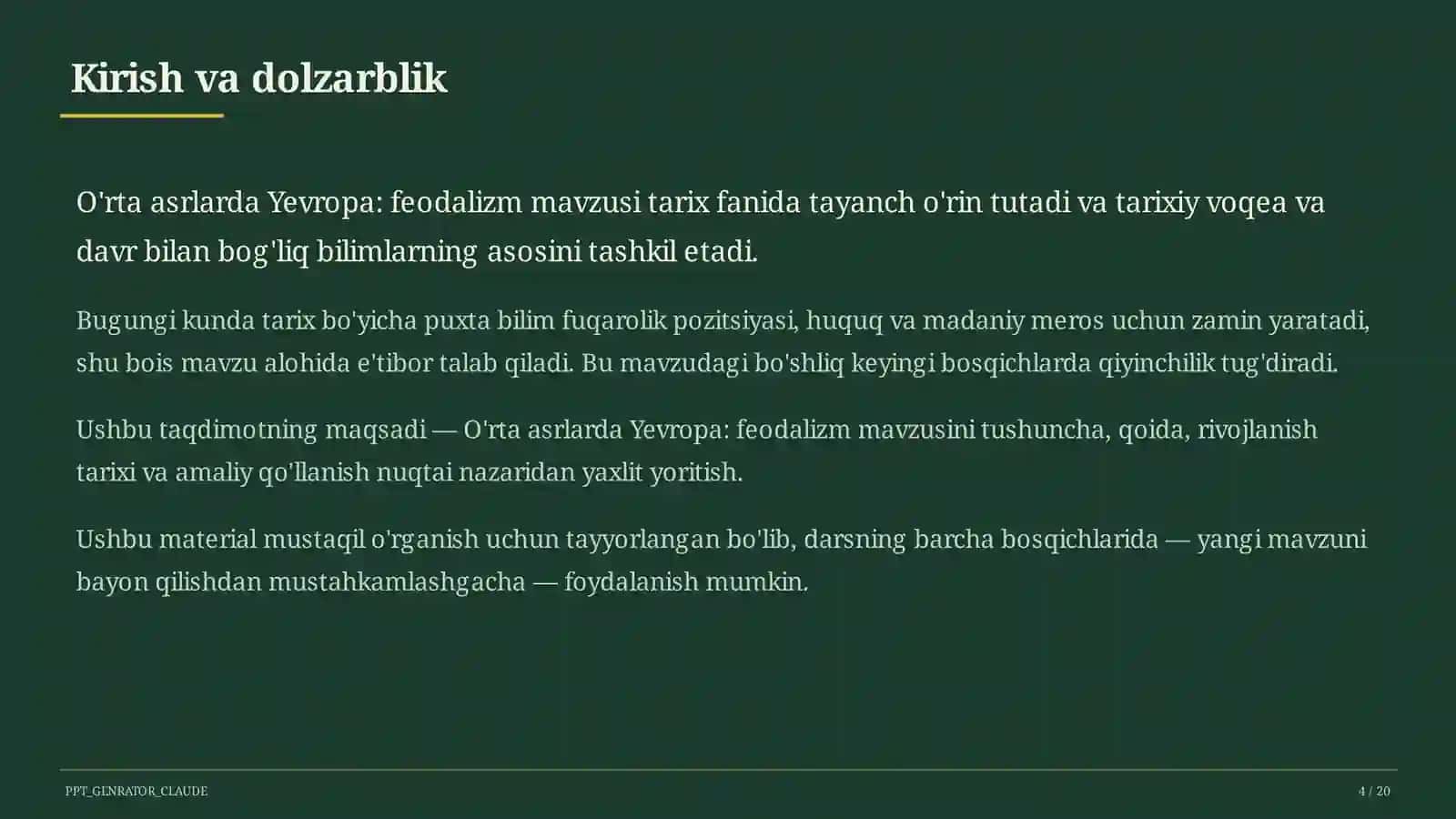 O'rta asrlarda Yevropa: feodalizm (7-sinf) 4
