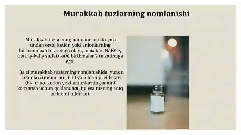 Tuzlar nomlari 4