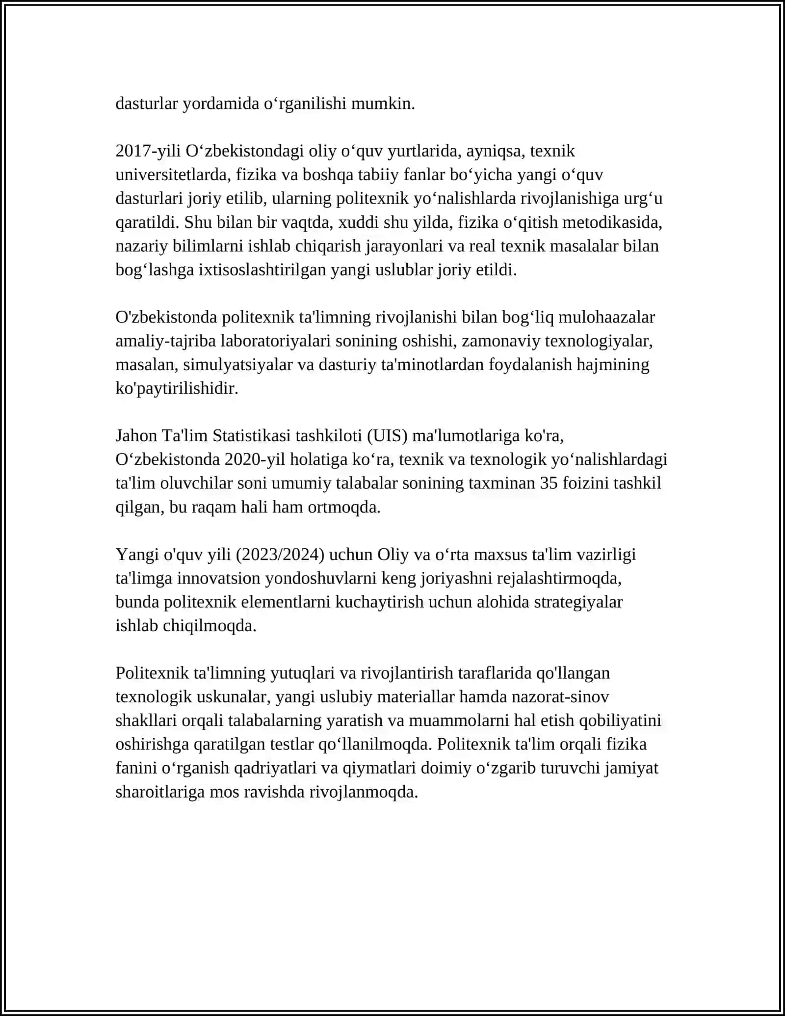 FIZIKA O'QITISHDA POLITEXNIK TA'LIM 4