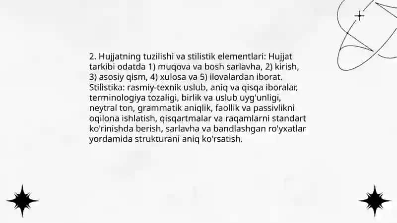 Hujjatlarning til va uslubi 4